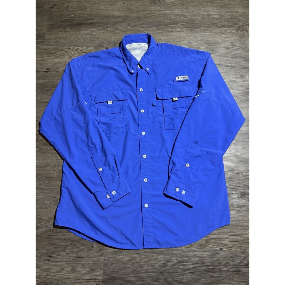 Columbia PFG Men's Medium Fishing Shirt Long Sleeve Vented Outdoor Omni-Shade